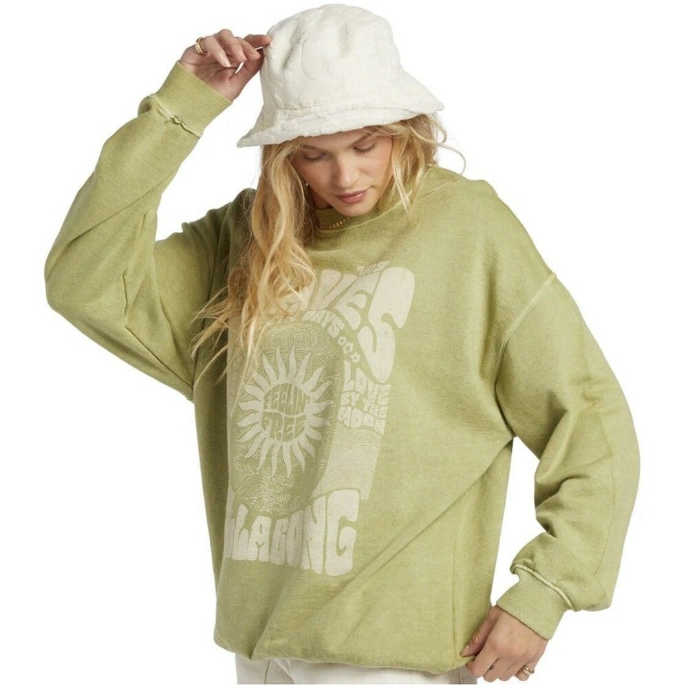 NWT Billabong Women’s Ride In Oversized Crew Sweatshirt Size Small